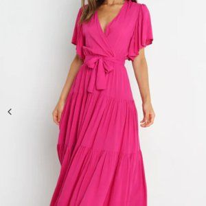 Magenta midi dress